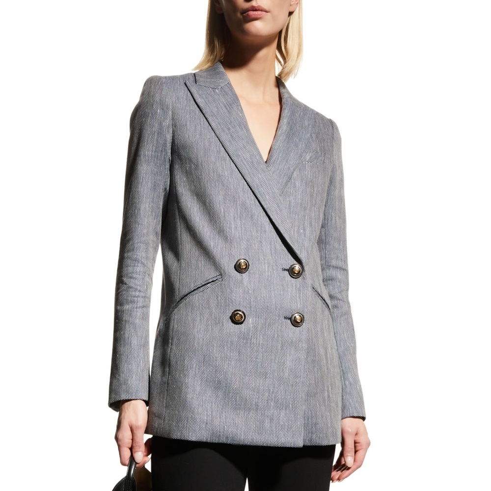 Veronica Beard Double-Breasted Gray Blazer